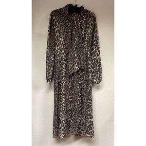 Banana Republic Brown and Black Leopard Midi Dress